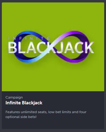 ComeOn infinite blackjack bonus