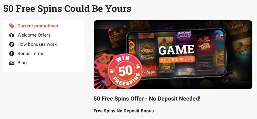 Leo Vegas no wagering casino bonus