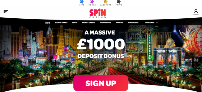 Spin Casino front
