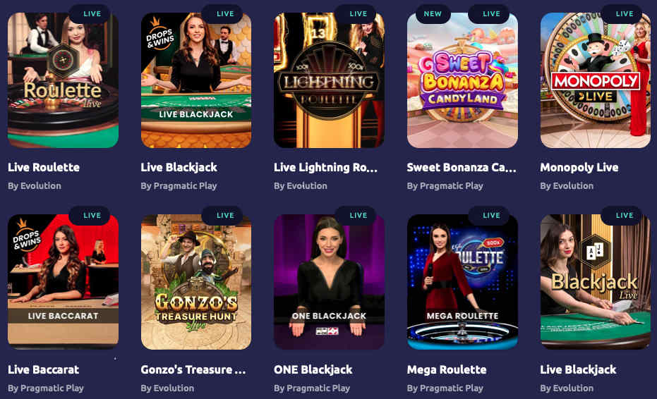 Spinaway Casino Live Games